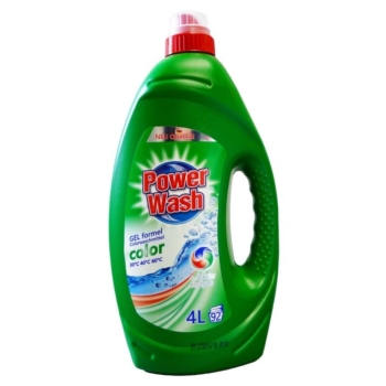 Power Wash Żel do Prania Kolorów - 4 Litry, 92 Prań - Cena Hurtowa - Paleta 144 Sztuki